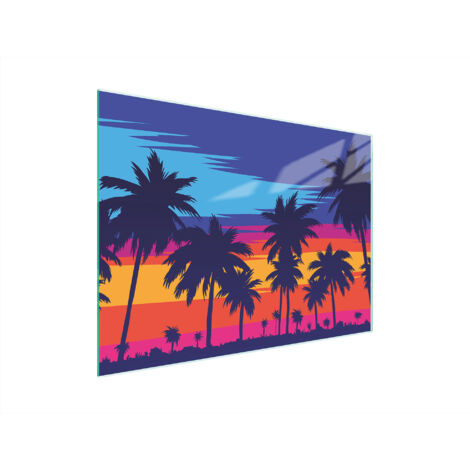 TAGLIERE IN VETRO 40x30 PALME (1/5)