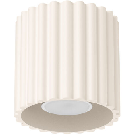 Faretto da soffitto moderno rotondo scanalato beige 10 cm 1xGU10 10W AURA Sollux Lighting (1/5)