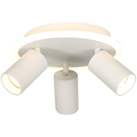 Lampada da soffitto moderna rotonda bianca con faretti orientabili 3xGU10 + LED 13W colore variabile PARMA Light Prestige (1/5)