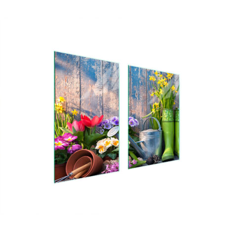 PIASTRA PROTETTIVA IN VETRO PER CUCINA 65x52 GIARDINO (1/5)