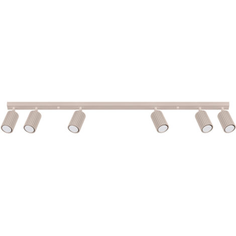 Lampada da soffitto moderna, striscia color tortora, 117 cm, faretti a coste mobili, 6xGU10 10W, KARBON, Sollux Lighting (1/5)
