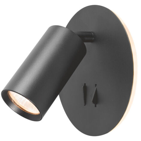 Lampada Da Parete CALMA Faro Barcelona 63547 – Nera 5W, Lampadina Inclusa, Montaggio Orizzontale O Verticale