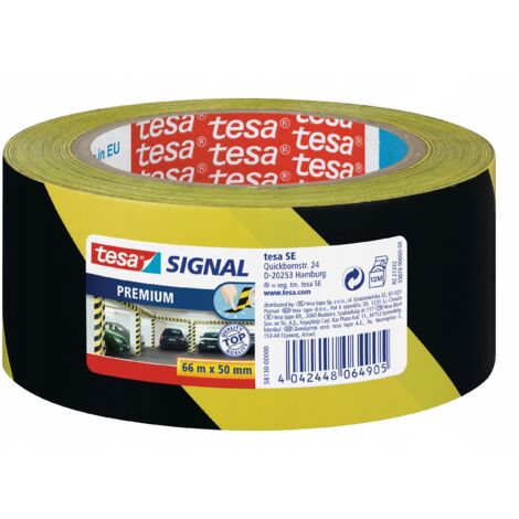 Nastro segnaletico autoadesivo TESA PREMIUM giallo e nero 66 m x 50 mm