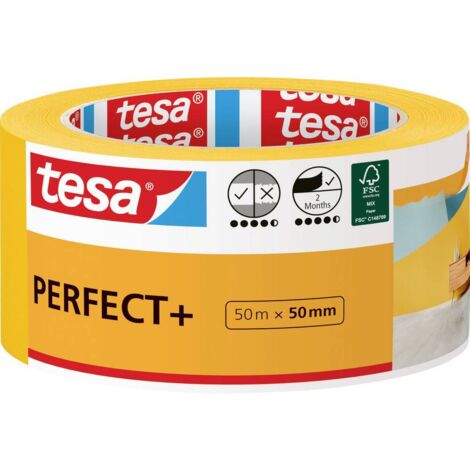 tesa Perfect+ 56538-00000-00 Nastro di mascheratura per pittura Giallo (L x L) 50 m x 50 mm 1 pz.