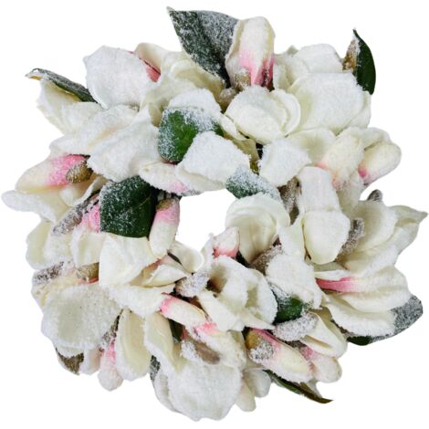 Ghirlanda Floreale Artificiale Con Peonie Rosa - Diametro 50 Cm Per Porta O Parete - 4