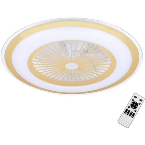 Ventilatore da soffitto rotondo Ø60cm oro/bianco LED 48W colore variabile telecomando ZEPHYR Milagro (1/5)