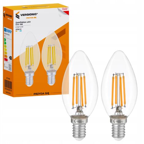 2x LAMPADINE LED DECORATIVE E14 4W 260lm LAMPADINE A CANDELA 2 PEZZI (1/5)