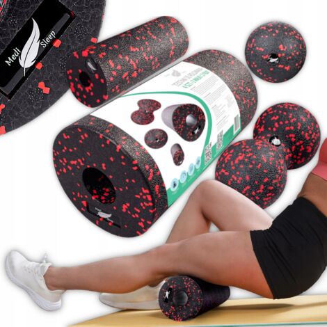 SET RULLI RULLO IN SCHIUMA EPP + PALLA + DUOBALL PER MASSAGGIO 4 pz