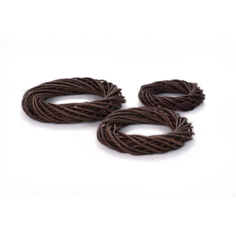Ghirlanda di vimini autunnale ghirlanda natalizia per porta d'ingresso realizzata in vimini scuro 30 cm (1/2)