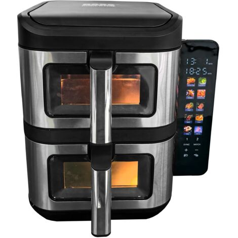 Friggitrice a torre a doppia camera con finestre 2800W