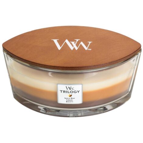 Cafe Sweets Woodwick Hearthwick Trilogy - candela profumata con stoppino in legno (1/2)