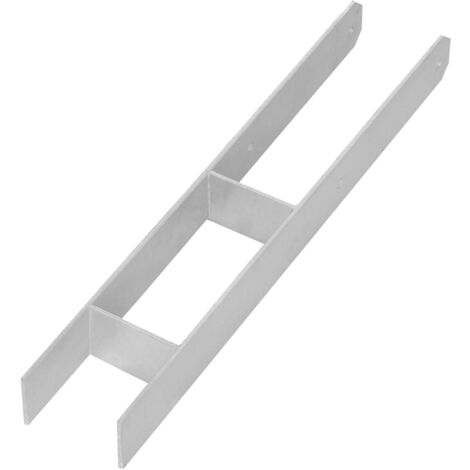 Base per colonna a forma di H per incasso, staffa, ancoraggio in acciaio zincato, 100 mm (1/5)