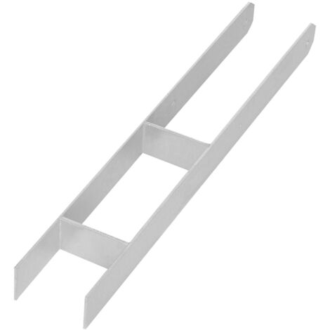 Base per colonna a forma di H per incasso, staffa, ancoraggio in acciaio zincato, 90 mm (1/5)