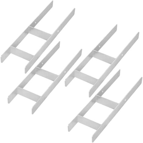 Base per colonna a H KOTARBAU® per installazione a parete, staffa, ancoraggio in acciaio zincato, 160 mm, set da 4 (1/5)