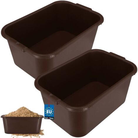 KOTARBAU® Contenitore per malta da giardino rettangolare da 45 L, marrone, set da 2 (1/5)