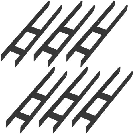KOTARBAU® Base per colonna H per installazione a parete Staffa di ancoraggio Acciaio zincato nero 90 mm Set di 6 (1/5)
