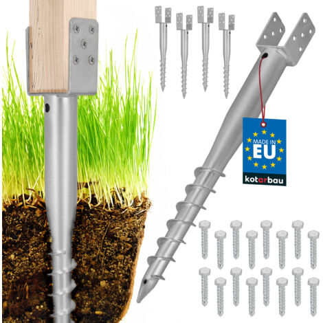 KOTARBAU® Base di ancoraggio a U in acciaio per pali di recinzione e gazebo, 70 x 700 mm, set da 4 (1/5)