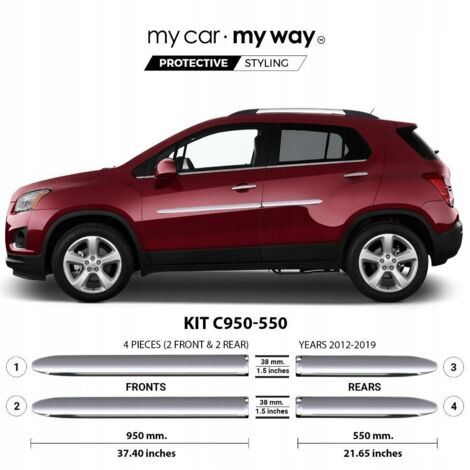 Opel Mokka - Strisce centrali cromate delle portiere laterali (1/3)