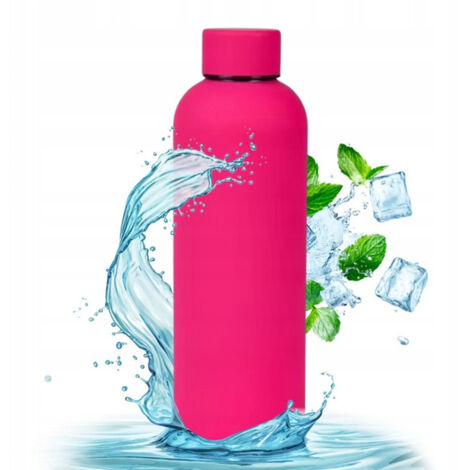 ECARLA borraccia in acciaio inox, borraccia termica 500ml Fucsia BD46F