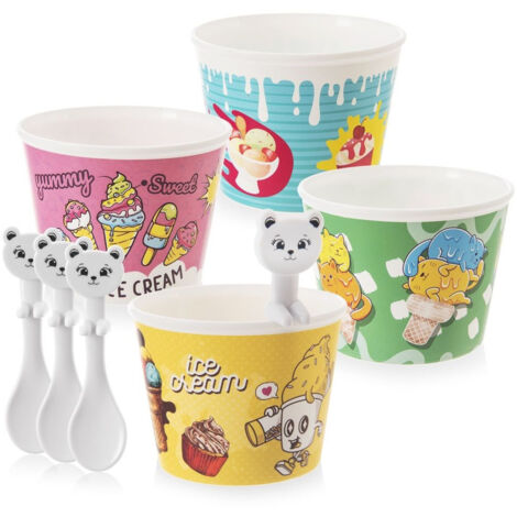 Coppette per gelato con cucchiaini 4 pz. (1/5)