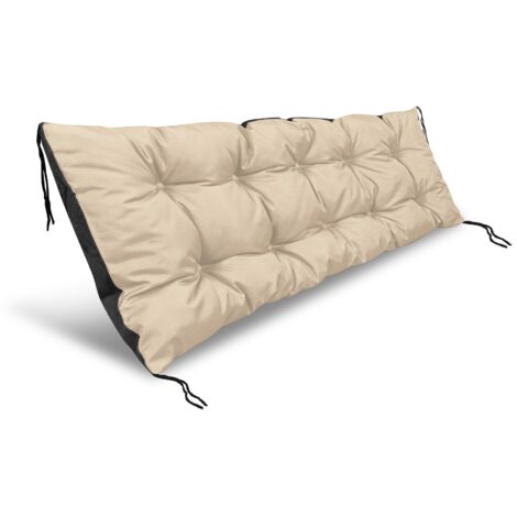 Cuscino da giardino impermeabile 120x40 cm per panca in pallet, beige
