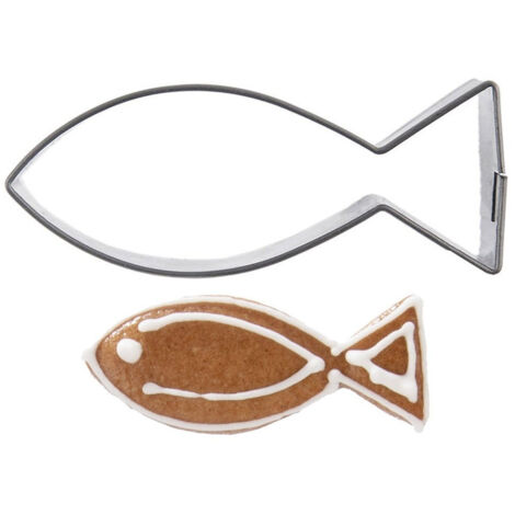Tagliabiscotti a forma di pesce in acciaio 5 cm