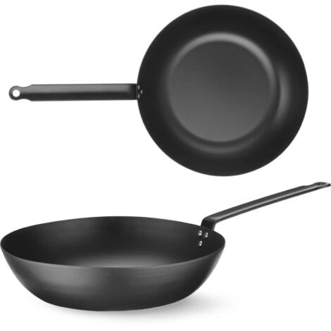 Wok universale in acciaio al carbonio, diametro 304 mm