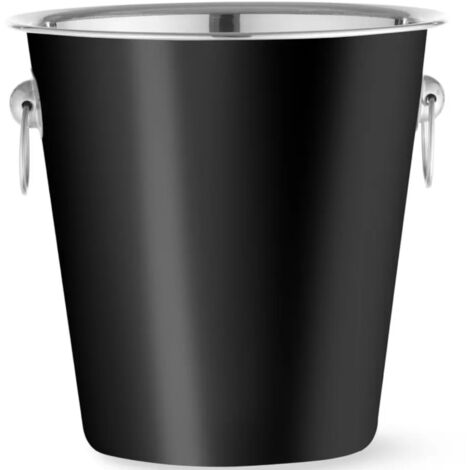 Secchiello per ghiaccio da champagne, acciaio, 3,3 l, diametro 220 x 190 mm - nero