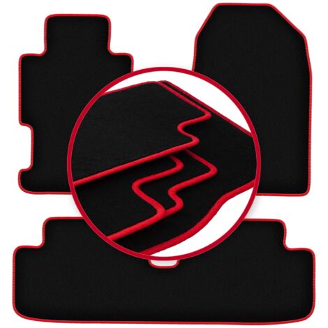 Tappetini in velluto con bordo rosso per: Honda Civic VII 3 porte hatchback, coupé (2001-2005) (1/5)