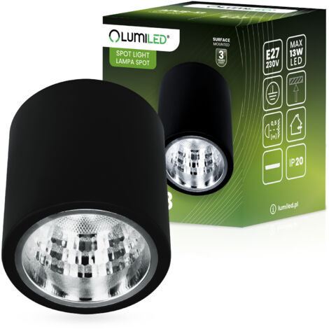 Lampada da soffitto fissa rotonda APUS 13 Spot TUBA Nero E27 (1/5)