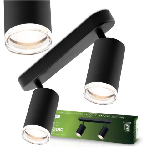 Lampada da soffitto Faretto LED 2x GU10 IP44 ADERO Nero Lumiled (1/5)