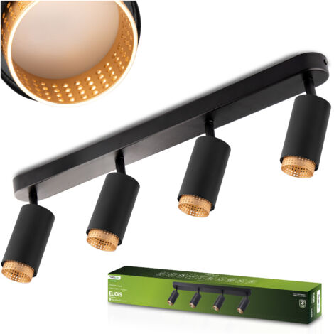 Lampada da soffitto Faretto LED 4x GU10 Tube Spot ELIGIS Nero LUMILED (1/5)