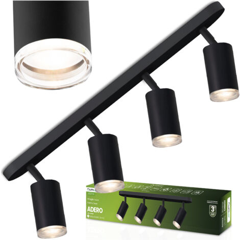 Lampada da soffitto Faretto LED 4x GU10 IP44 ADERO Nero Lumiled (1/5)