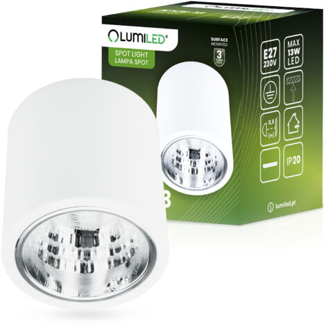 Lampada da soffitto fissa da superficie rotonda APUS 13 Spot TUBA Bianco E27 (1/5)