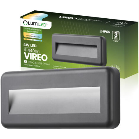 Lampada da parete per esterni da giardino e scale, CCT 3000-6500K LED 4W IP65 VIREO LUMILED (1/5)