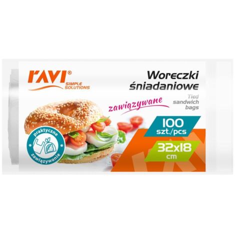 Sacchetti porta pranzo con manici e chiusura a strappo 32x18 cm 100 pezzi in foglio HDPE