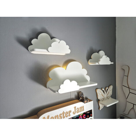 Set di 3 mensole Cloud FANTASY EXTRA- Prestige, bianche con funzione lampada (1/5)
