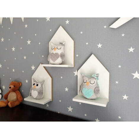 Set di 3 mensole a forma di casa - scandiDomek (1/5)