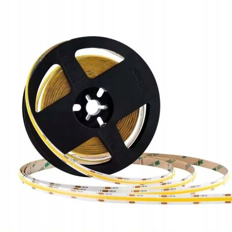 TOPAI Striscia LED COB 20 Metri Bianco Caldo, Strip LED 48V 3000K Alta Luminosità 15000Lm, CRI>93 480LED/M Potenza 160W, Flessibile Larghezza 8 mm Strisce LED Tagliabile Autoadesivo Per uso interno