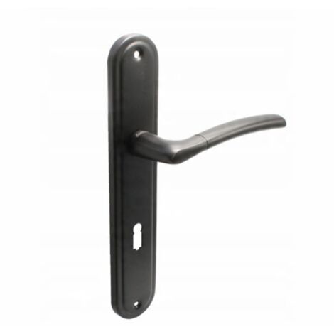 Maniglia DOMINO Presto nera BB72 - per porte da camera, piastra lunga