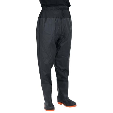 vidaXL Wader da Pesca alla Vita con Stivali Nero Taglia 39