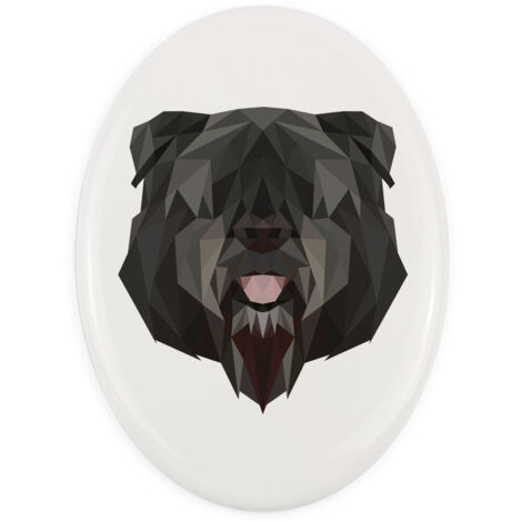 Bouvier des Flandres - una piastrella geometrica con una foto e un'iscrizione di Art-Dog (1/4)