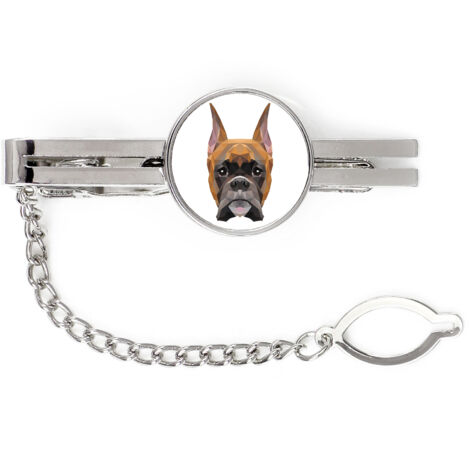 Boxer, Boxer I - fermacravatta geometrico con foto e scritta Art-Dog