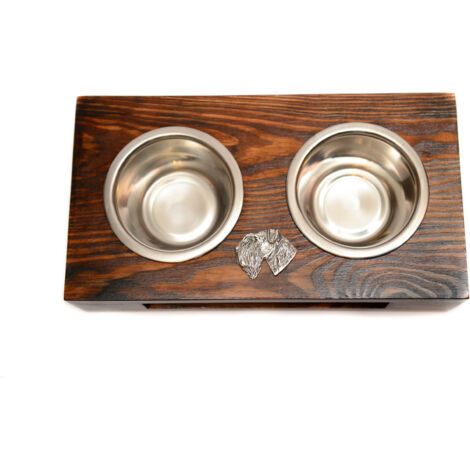 Schnauzer, Schnauzer III - supporto in legno con ciotole per cani, ciotole in acciaio per cani, regalo per l'adozione di un cane di Art-Dog (1/5)