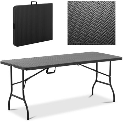 Tavolo per ristorazione da giardino pieghevole fino a 150 kg 1830 x 750 x 740 mm nero (1/5)