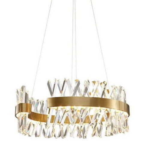 Amsterdam - Lampadario 600x260 mm, LED 50W, Ottone Spazzolato, Cristallo K9 (1/2)