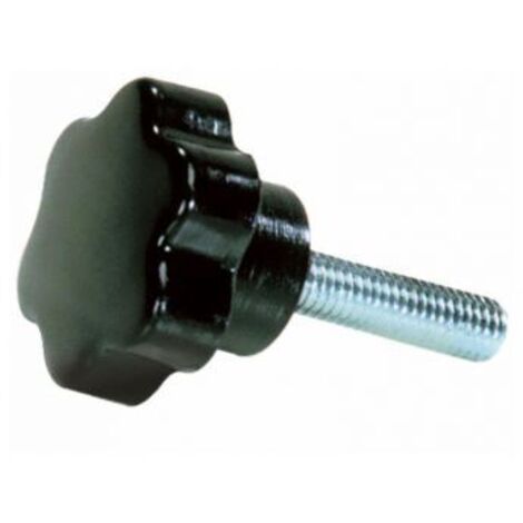 VOLANTINO MANOPOLA POMELLO CON VITE ACCIAIO 6 LOBI MASCHIO VARIE MISURE (27861V) D. 40 M6 (27861)