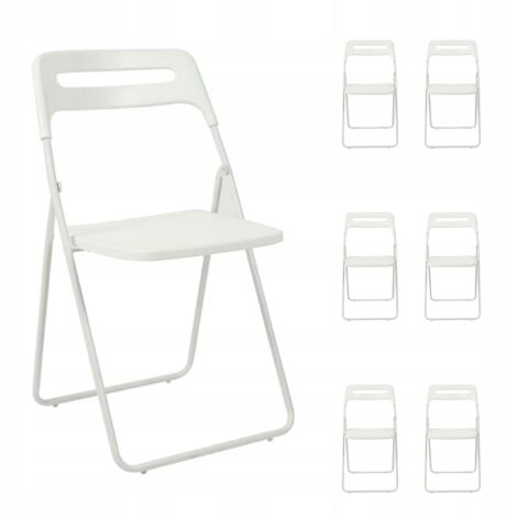 SEDIE PIEGHEVOLI IN PLASTICA BIANCA PER TERRAZZA, CAMPEGGIO, GIARDINO, SALE D'ATTESA