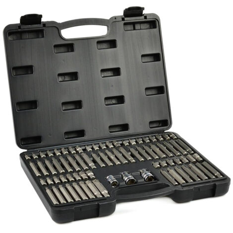 SERIE SET 75PZ CHIAVI A BUSSOLA ESAGONALI TORX SPLINE MILLERIGHE RIBE GEKO (1/4)