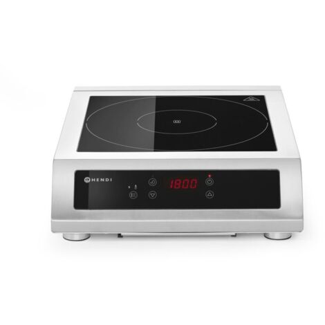 HENDI Cucina a induzione, modello 3500 D XL, piano cottura a induzione, adatto per pentole con fondo, ø160, ø300mm, piedini regolabili in altezza, 230V, 3500W, 390x500x(H)120m, inox, 3500 w (1/5)